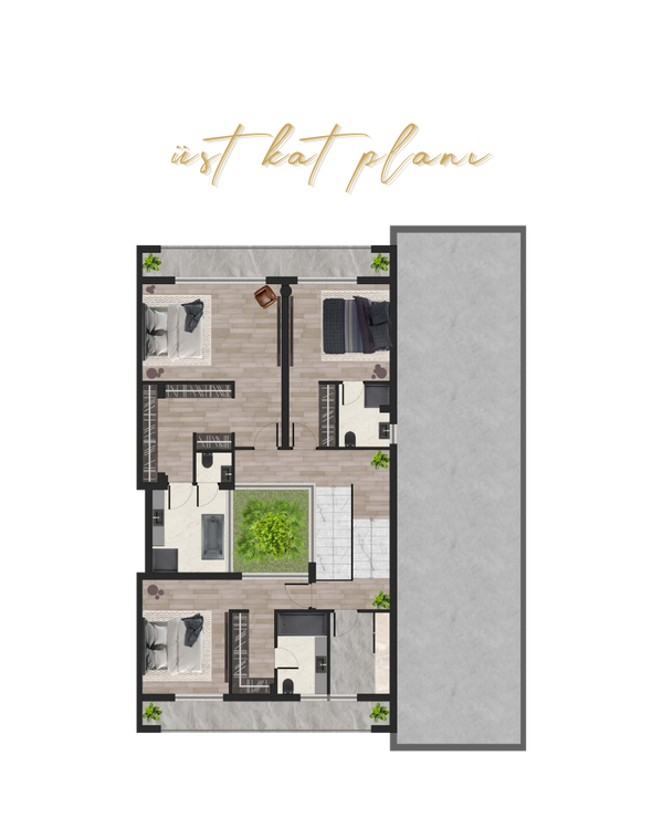 a tipi üst kat planı